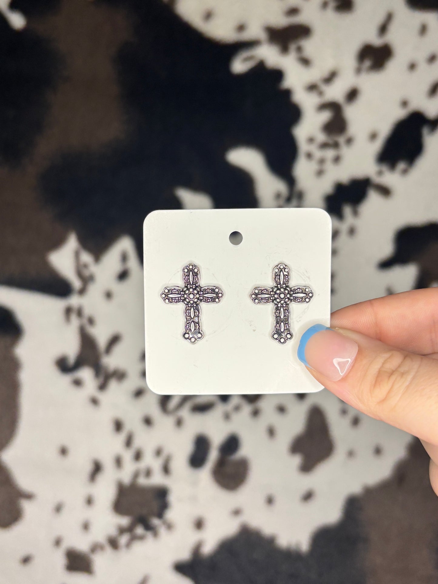 Silver Cross stud