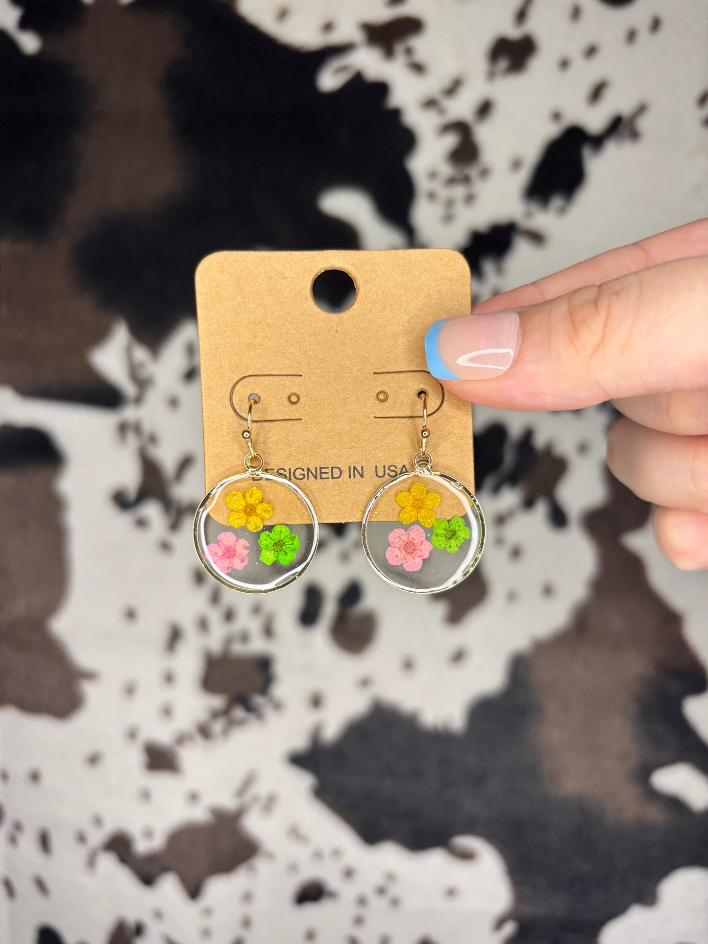 Pressed flower dangle