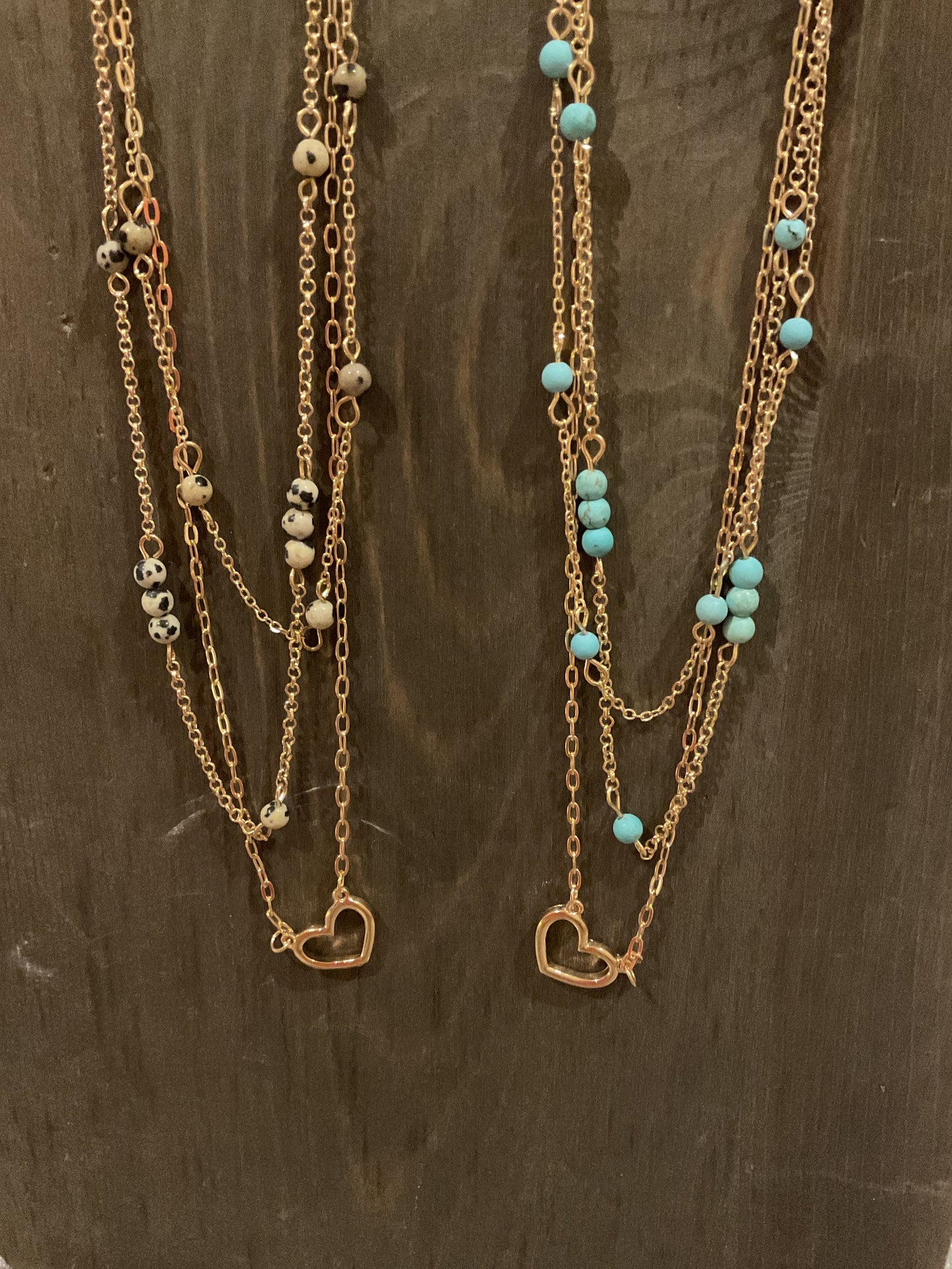 Heart & Stone Bead Necklace