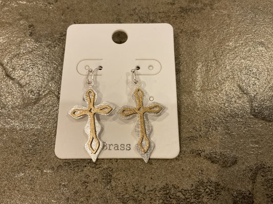 Brass cross dangle
