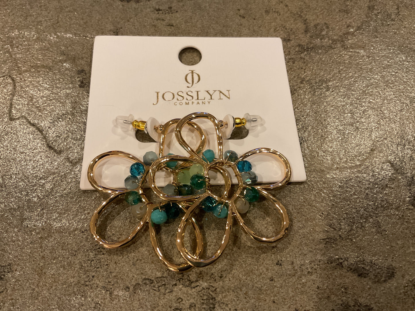 Gold Flower Bead stud