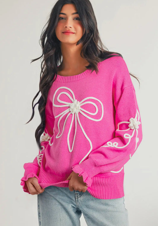 Flower Bow Ribbed Trim