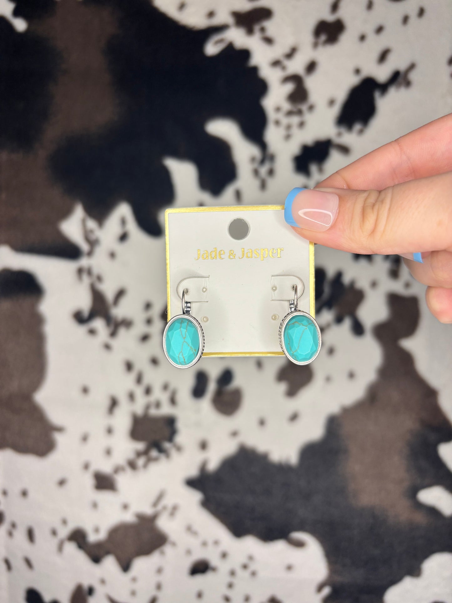 Oval Turquoise Earrings