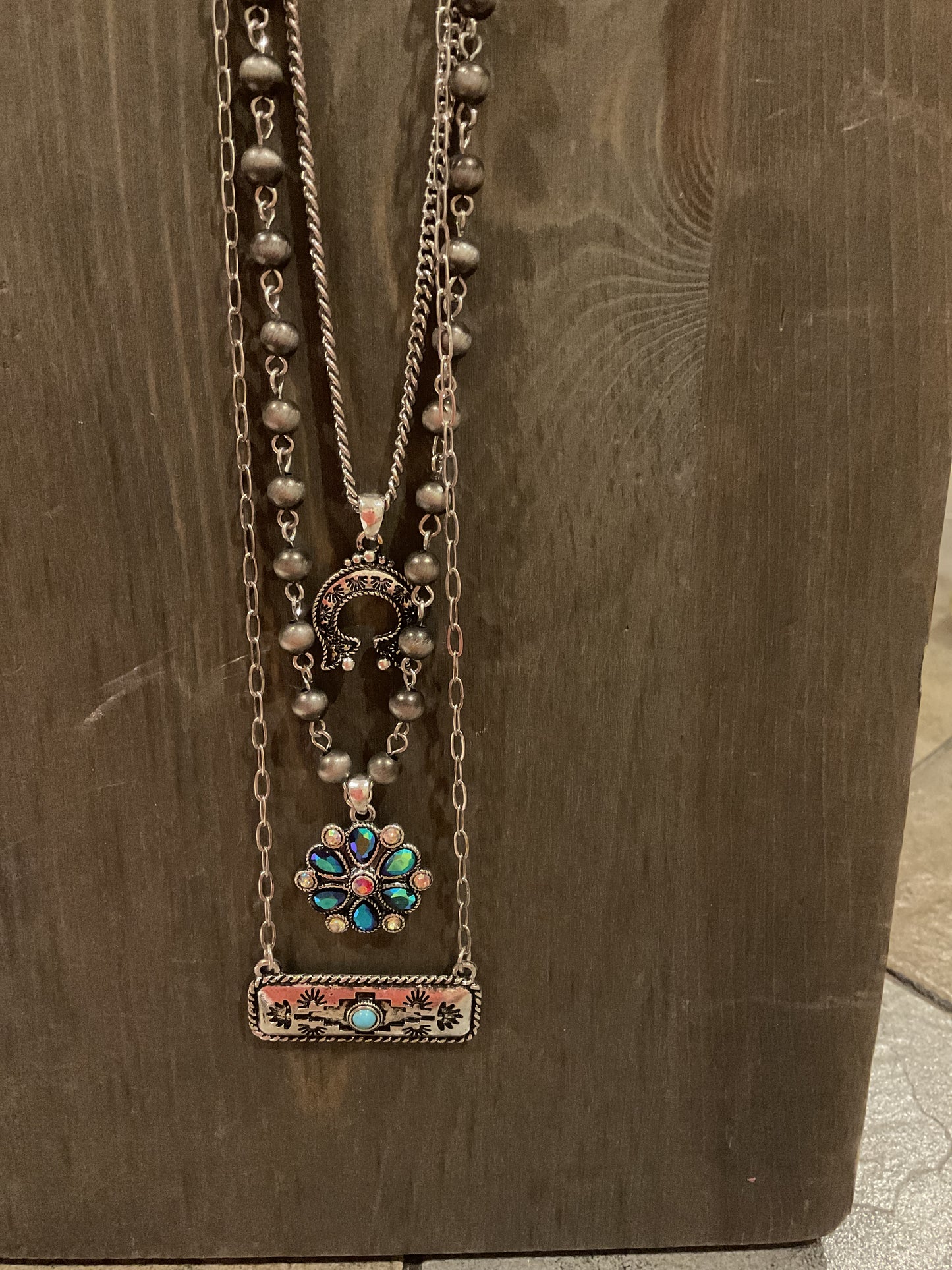 Multi Layer Flower Aztec Necklace