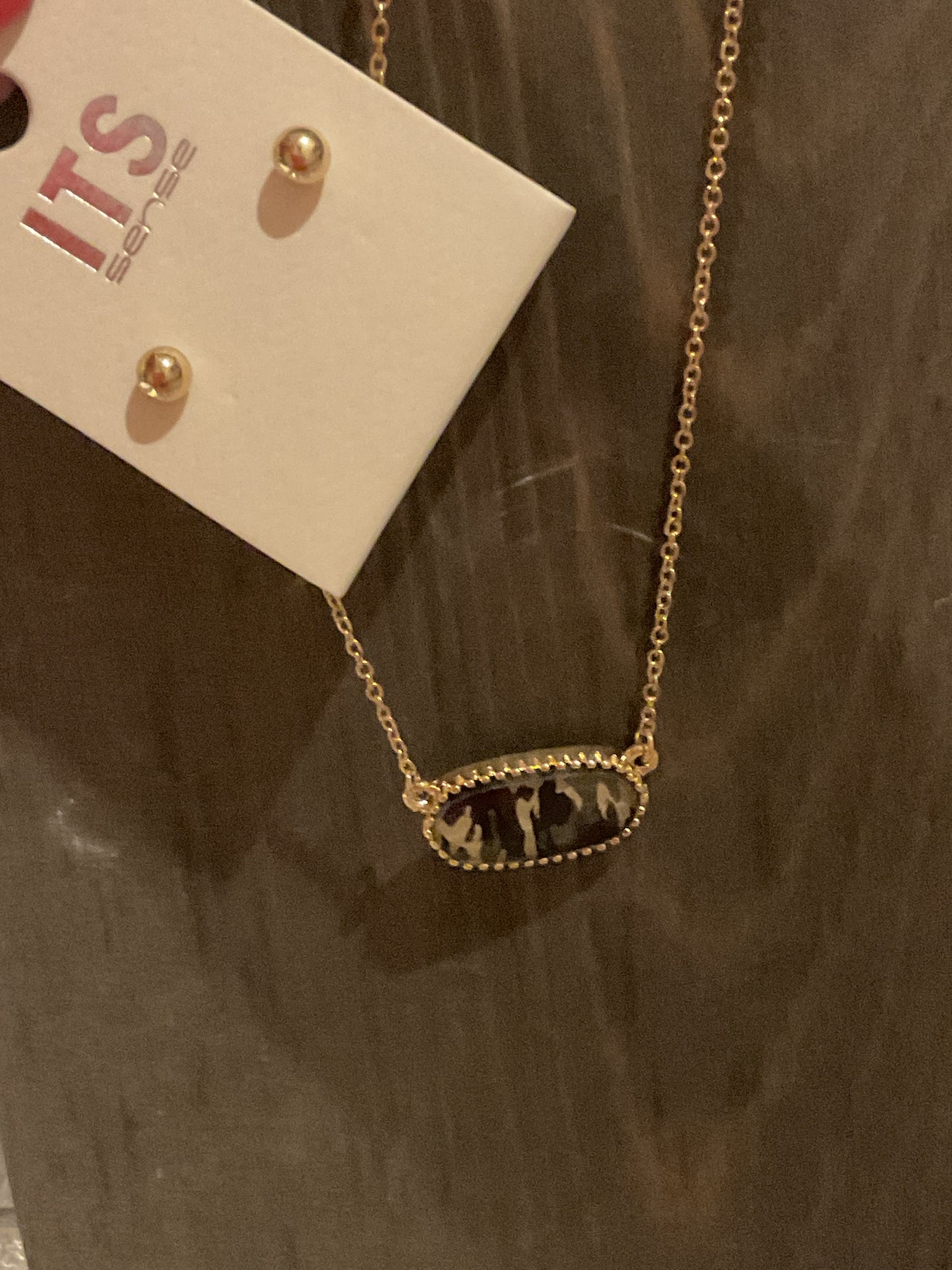 Camo Oval Necklace Set