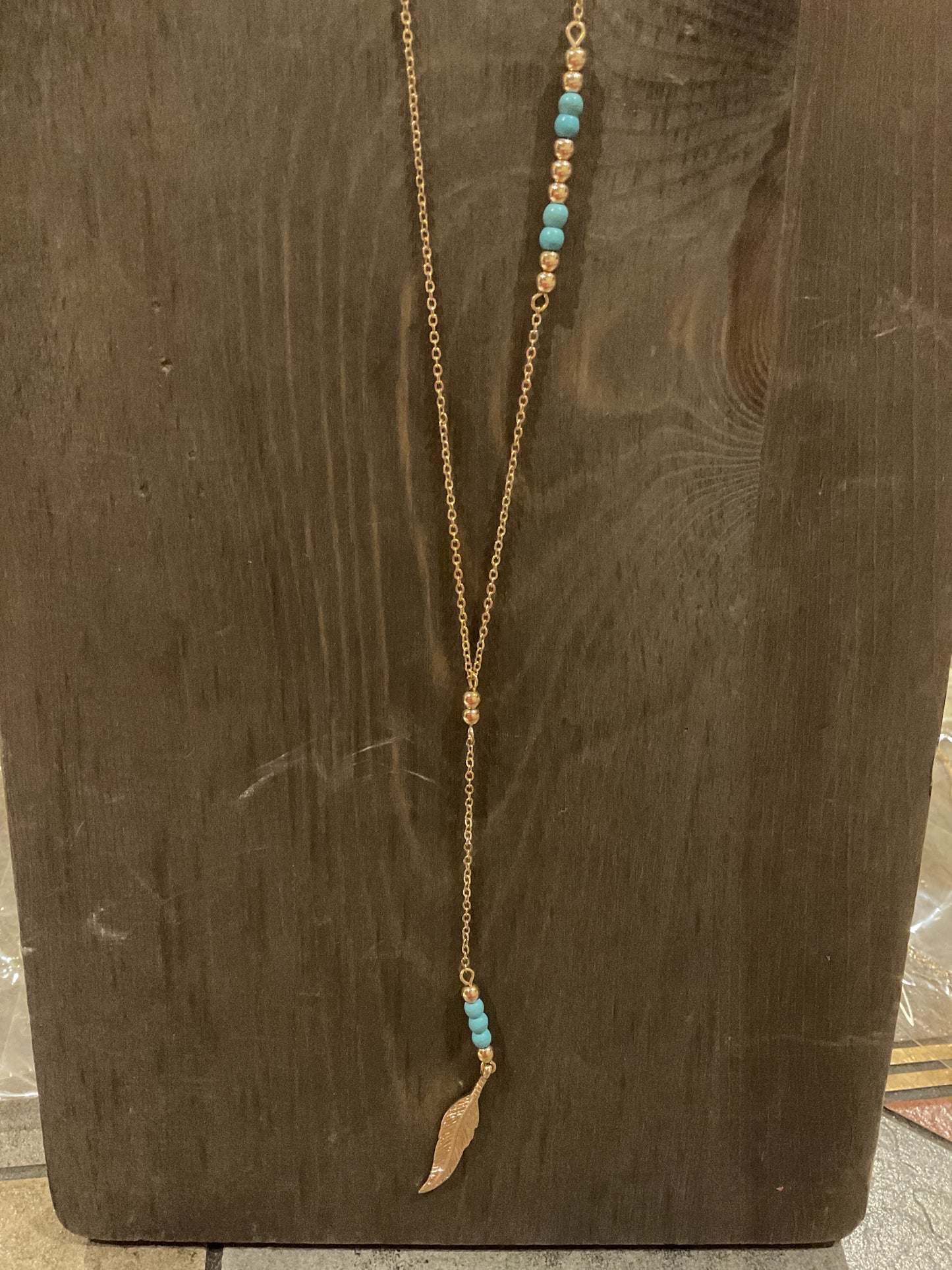 Feather Y Drop Necklace