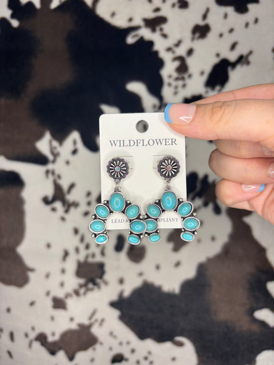 Wildflower Stone Oval Stud