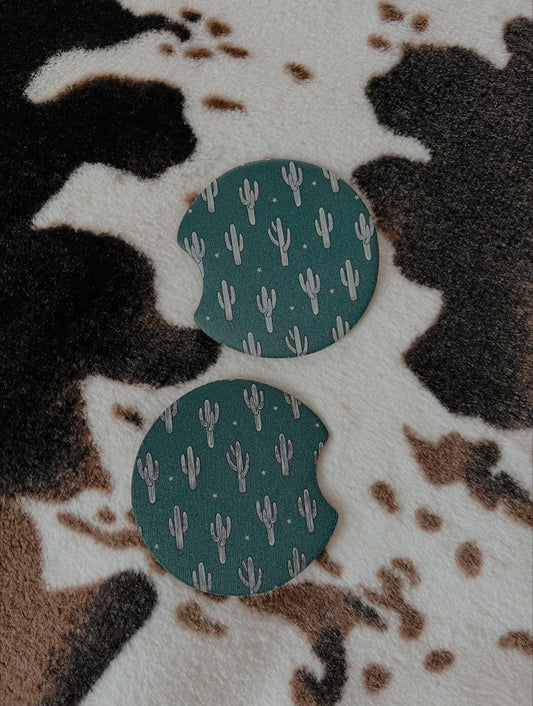 Boho Cactus-Car Coasters