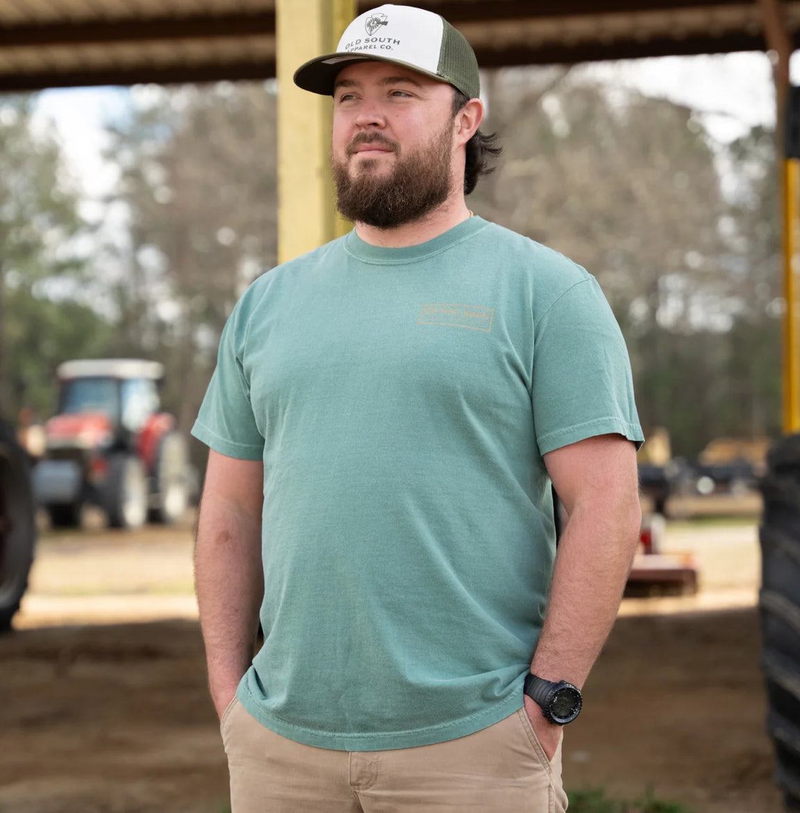 Dog Outline Thicket Came - Short Sleeve - Light Green