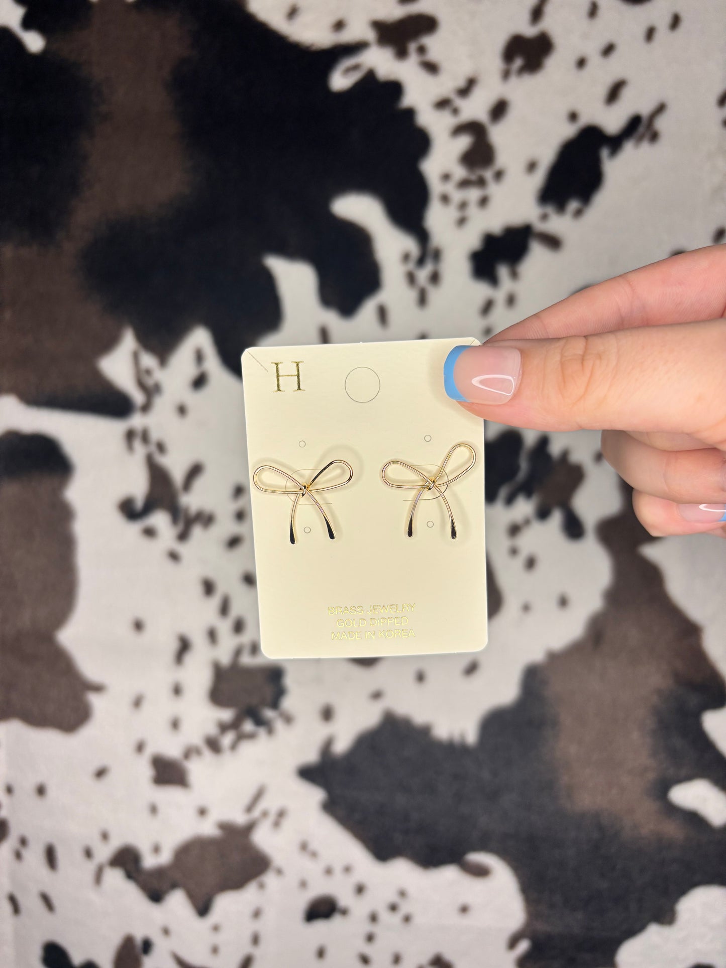 Brass Wire Bow Earrings