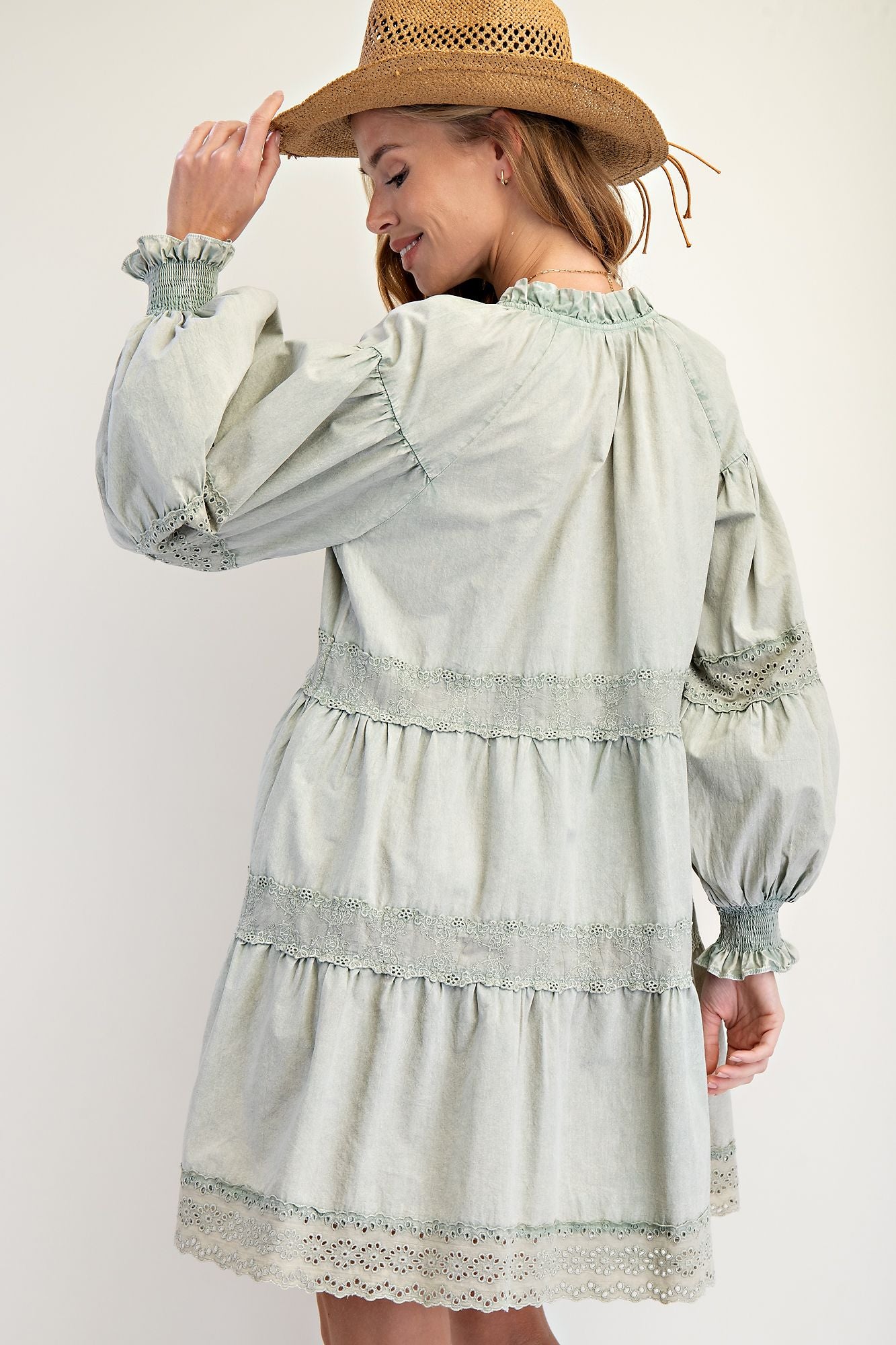 Mineral Washed Tiered Dress